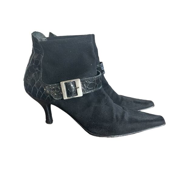 Donald J Pliner Black Croc Ankle Boots - Size 7.5 - Picture 1 of 11